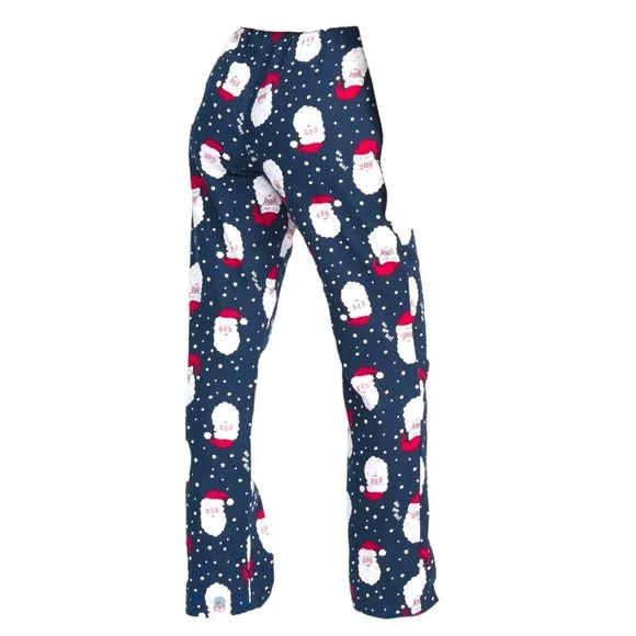 Blue Santa Flannel Sleep Lounge Pajama Pants Woman's Size XXL JJ1910 - Picture 2 of 5